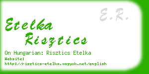 etelka risztics business card